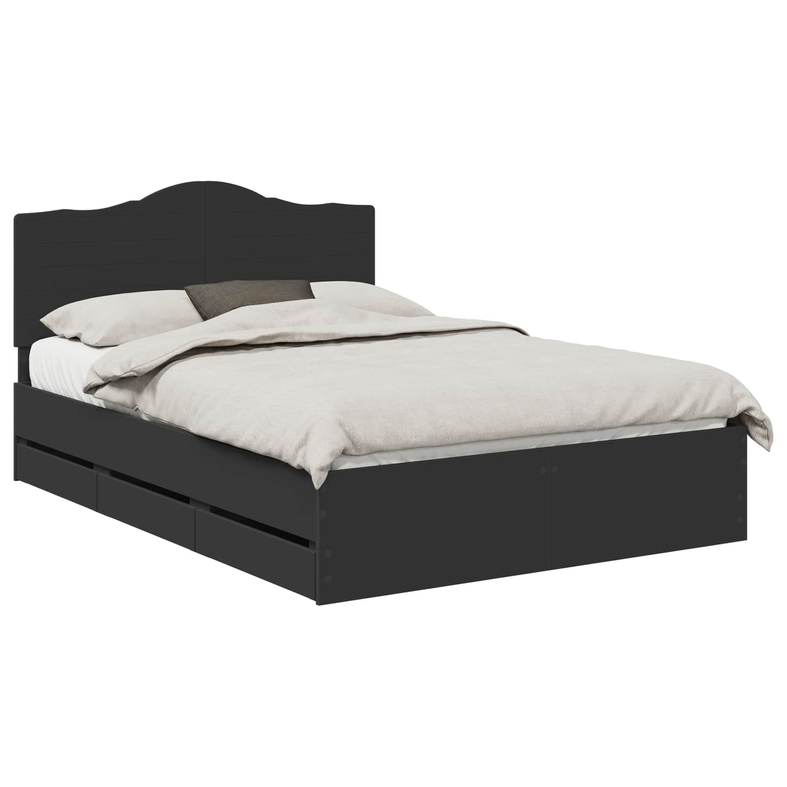 Krevetna konstrukcija Crna 140 x 190 cm Inženjersko Drvo