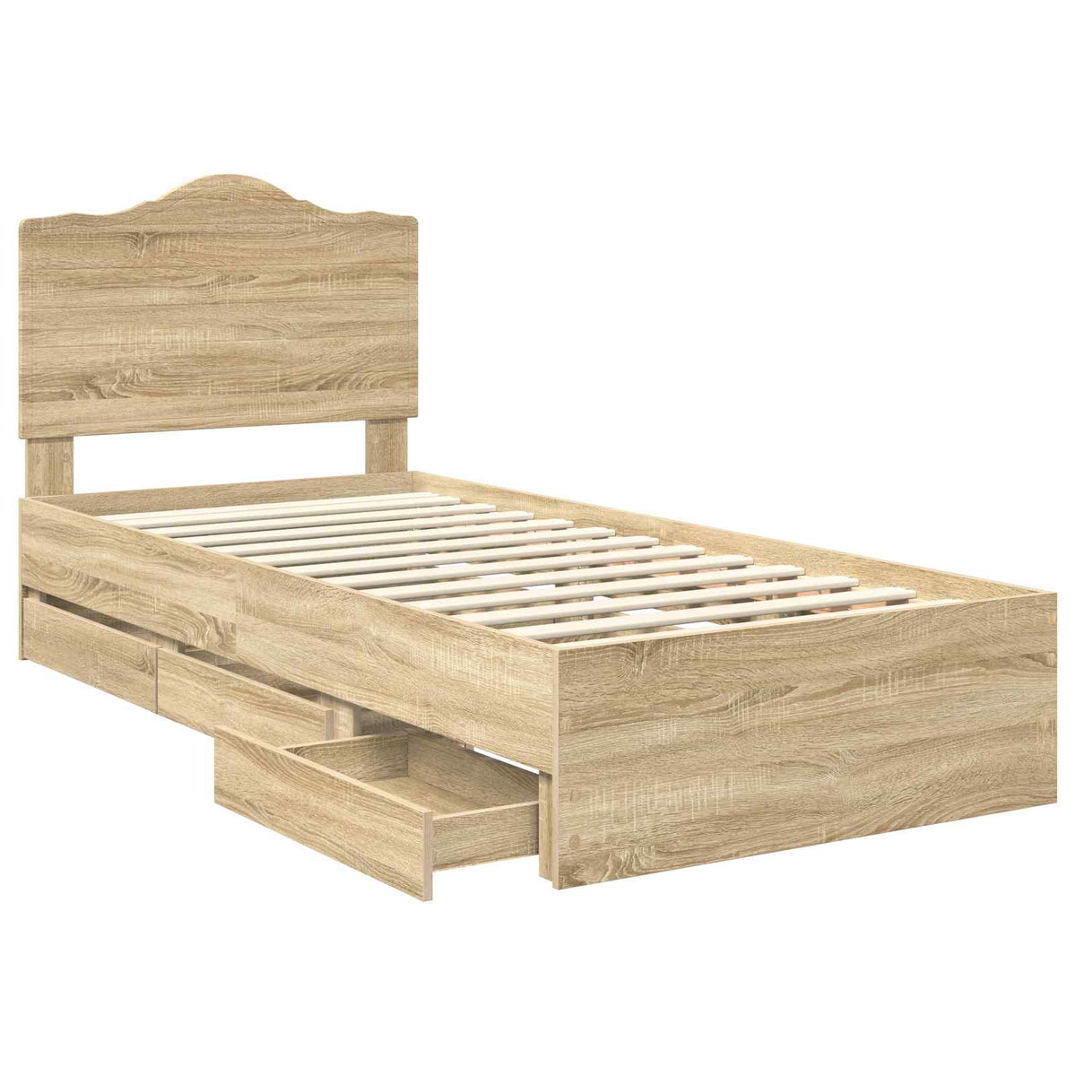 Krevetna konstrukcija s ladicama Sonoma hrast 100 x 200 cm