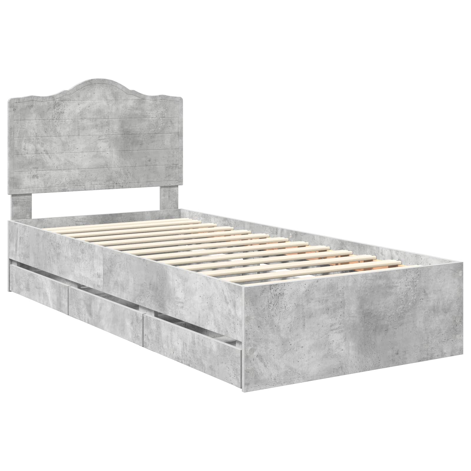 Krevetna konstrukcija s ladicama Betonsko Siva 90 x 190 cm