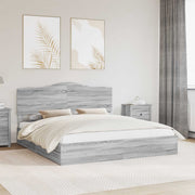 Krevet s od storage Siva Sonoma 200 x 200 cm Konstruirano drvo