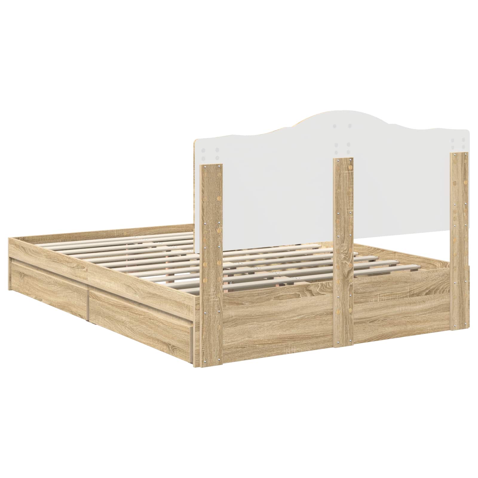 Krevet s od storage Sonoma hrast 150 x 200 cm Konstruirano drvo