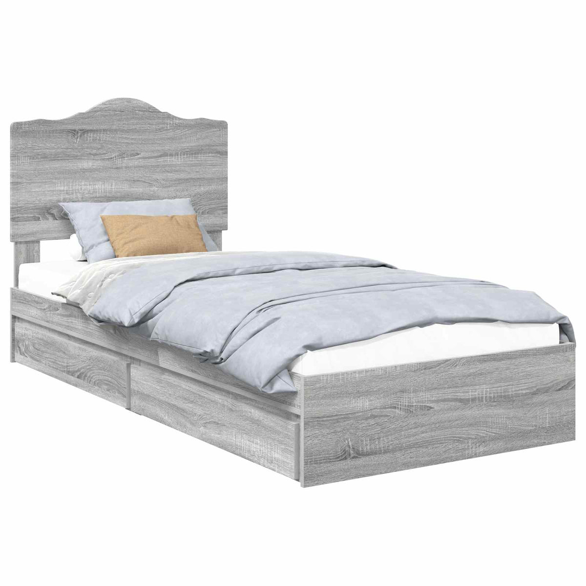 Krevet s od storage Siva Sonoma 90 x 200 cm Konstruirano drvo