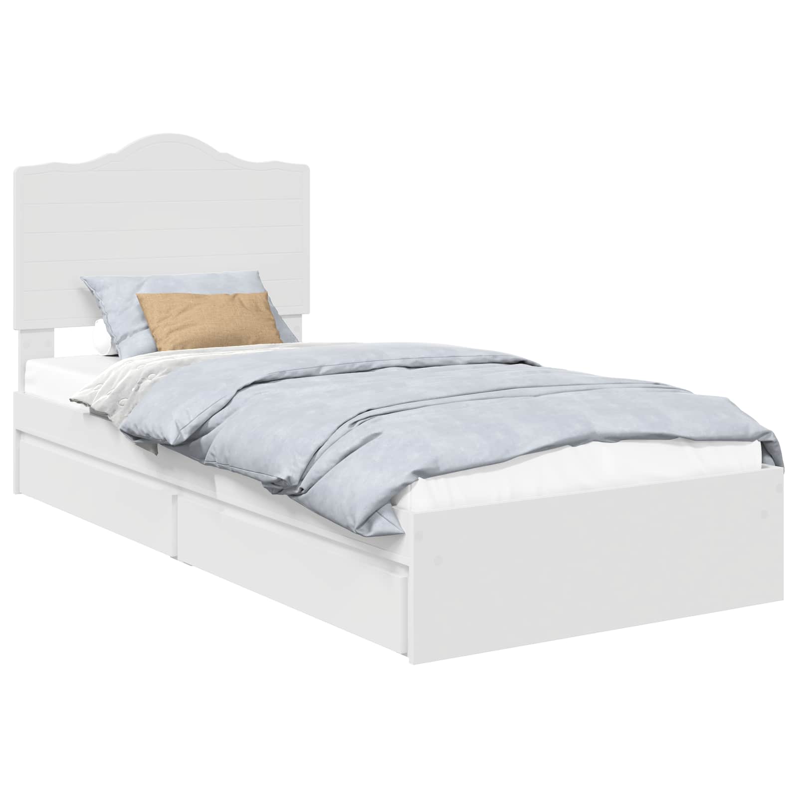 Krevet s od storage Bijelo 70 x 190 cm Konstruirano drvo
