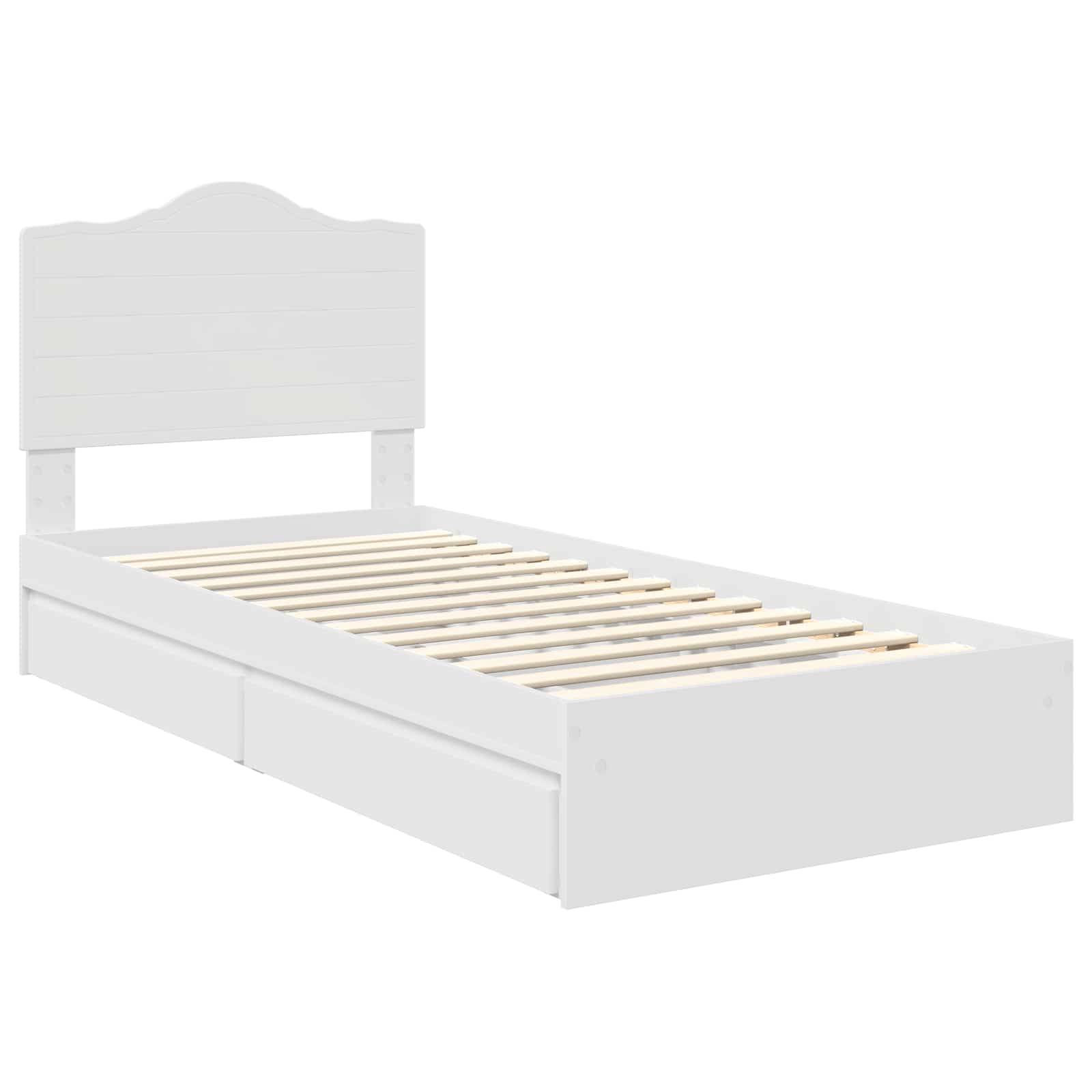 Krevet s od storage Bijelo 70 x 190 cm Konstruirano drvo