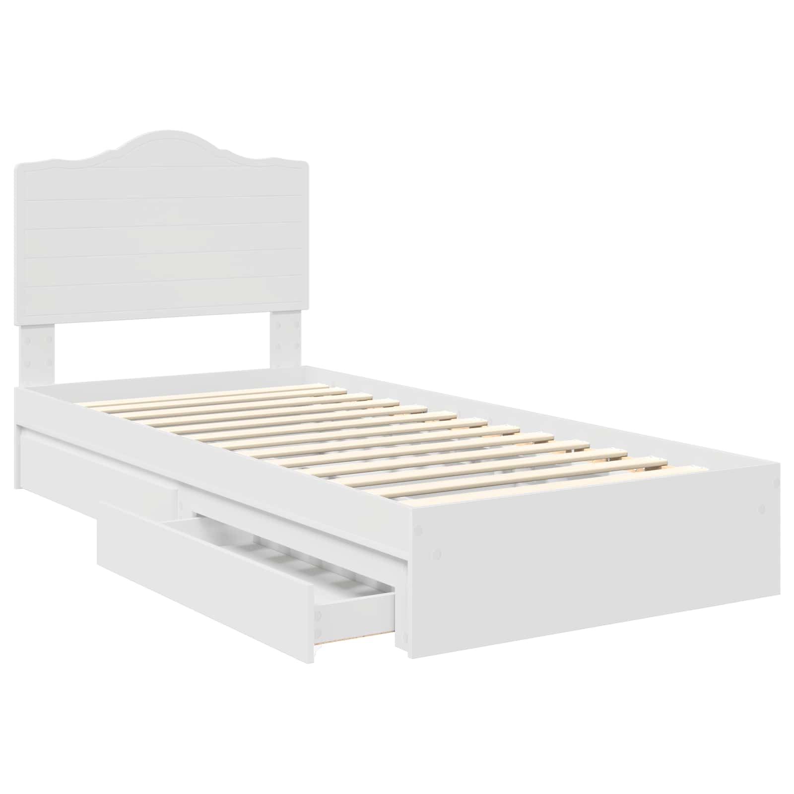Krevet s od storage Bijelo 70 x 190 cm Konstruirano drvo