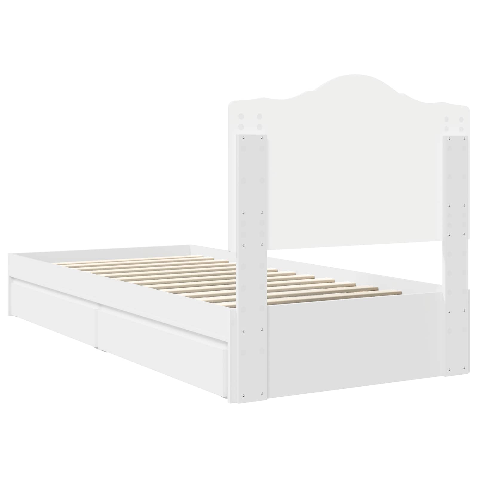 Krevet s od storage Bijelo 70 x 190 cm Konstruirano drvo