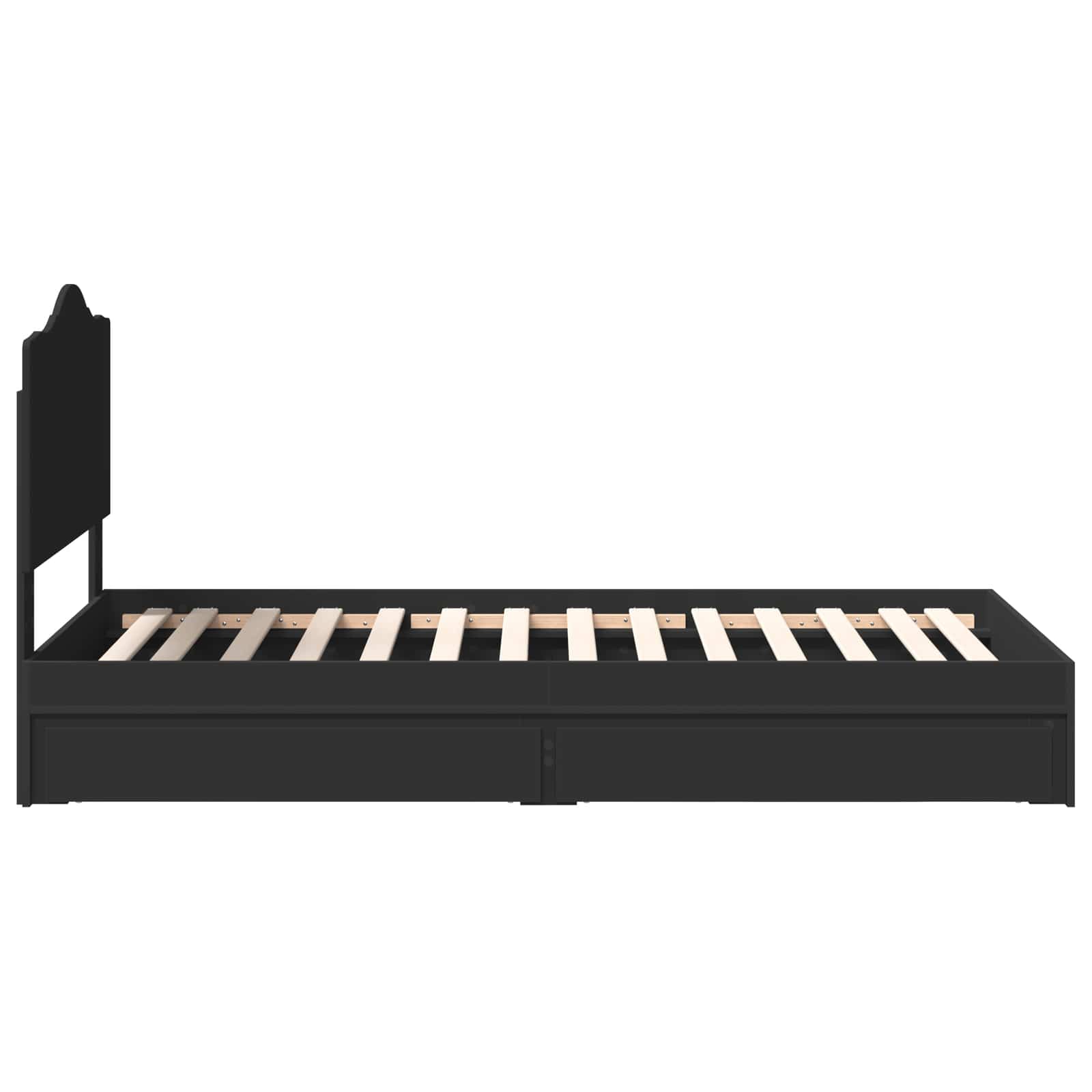 Krevet s od storage Podesiva Crna 70 x 190 cm Konstruirano drvo