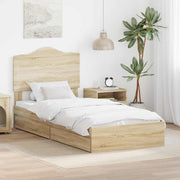 Krevet s od storage Sonoma hrast 70 x 190 cm Konstruirano drvo