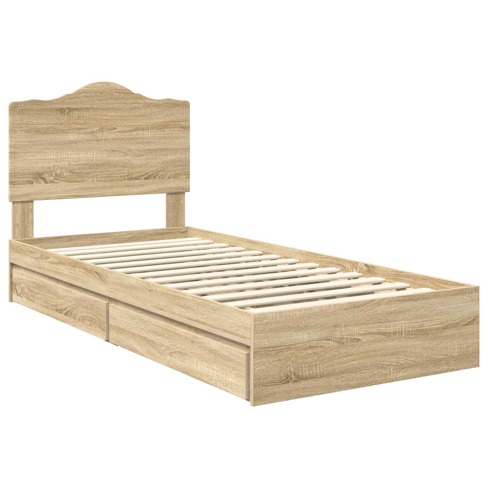 Krevet s od storage Sonoma hrast 70 x 190 cm Konstruirano drvo