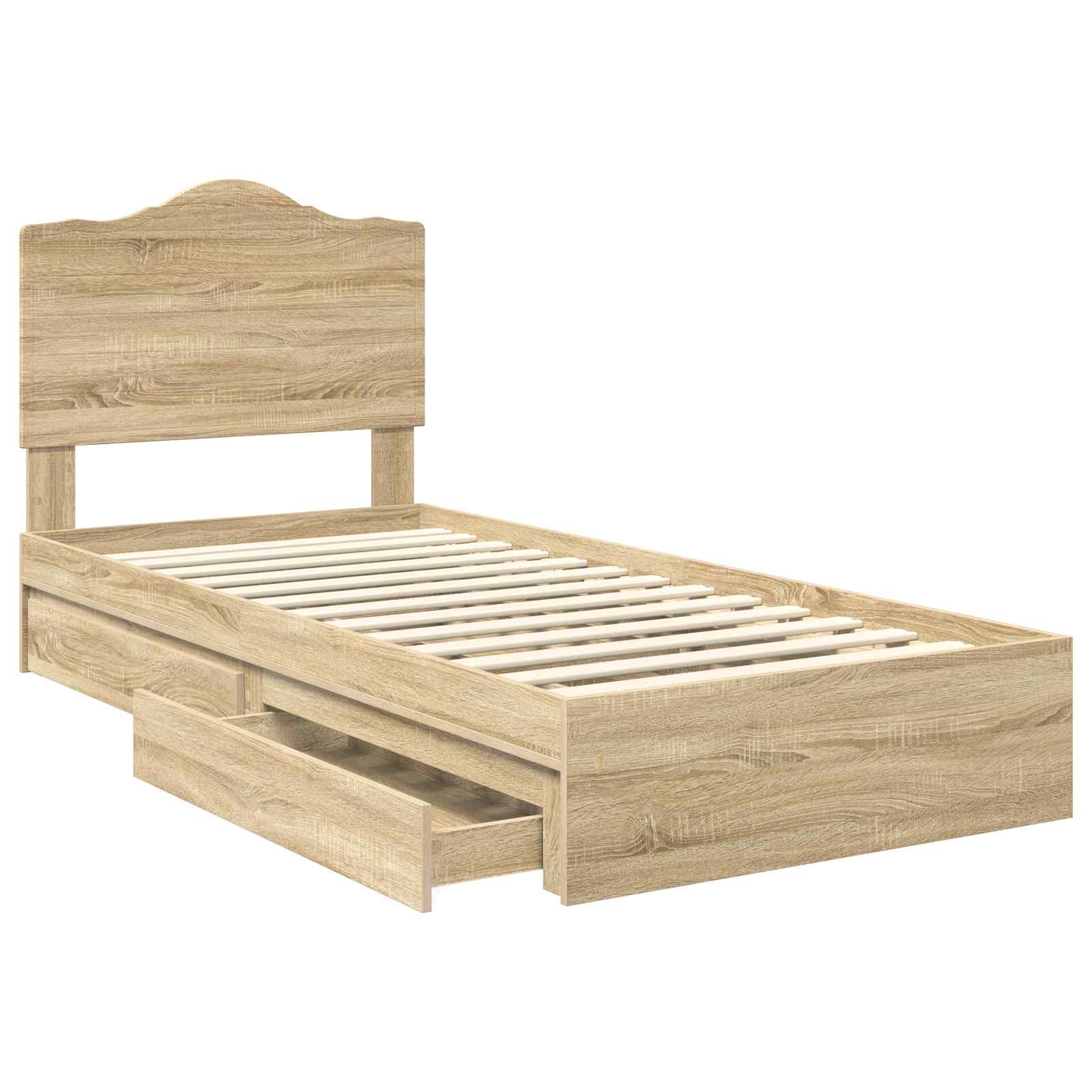 Krevet s od storage Sonoma hrast 70 x 190 cm Konstruirano drvo