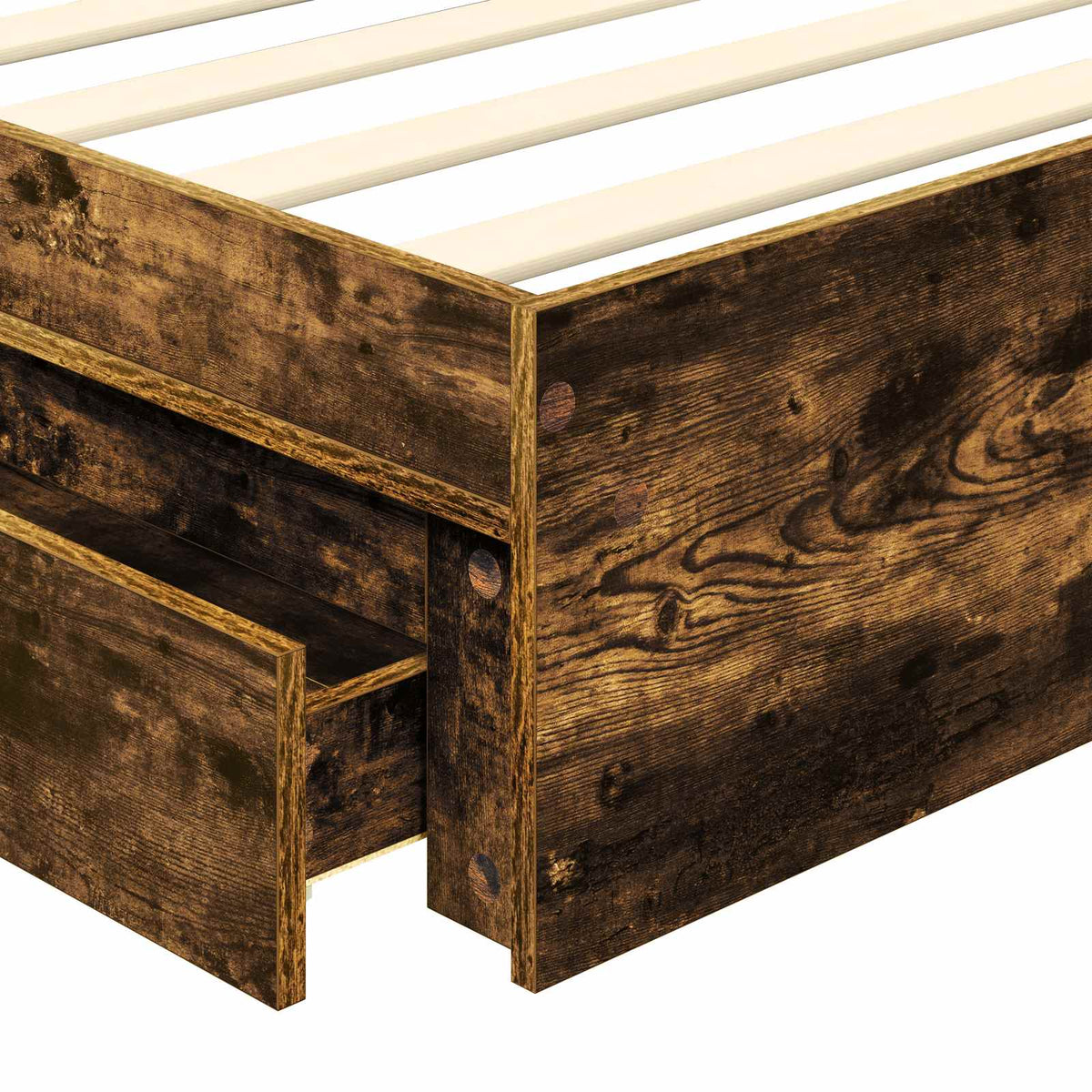Krevet s od storage s ladicama Dimljeni hrast 70 x 190 cm