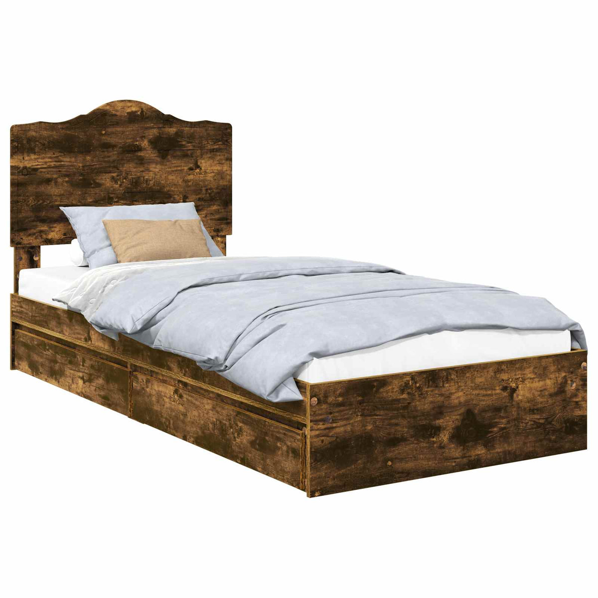 Krevet s od storage s ladicama Dimljeni hrast 70 x 190 cm