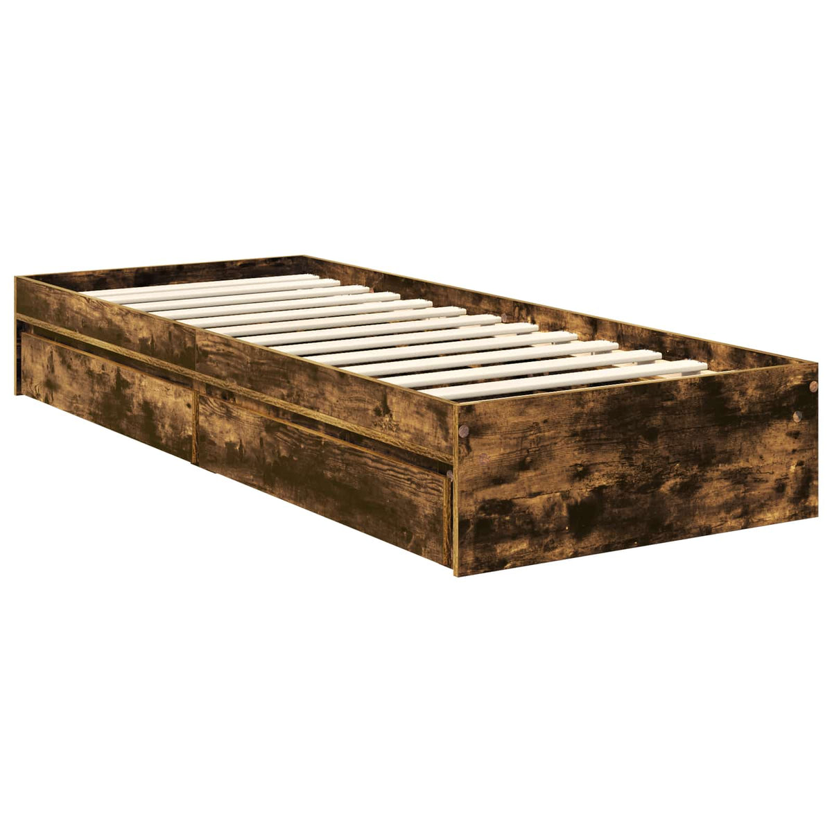 Krevet s od storage s ladicama Dimljeni hrast 70 x 190 cm