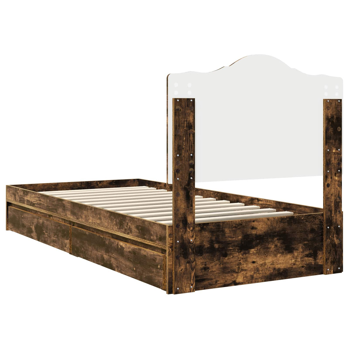 Krevet s od storage s ladicama Dimljeni hrast 70 x 190 cm