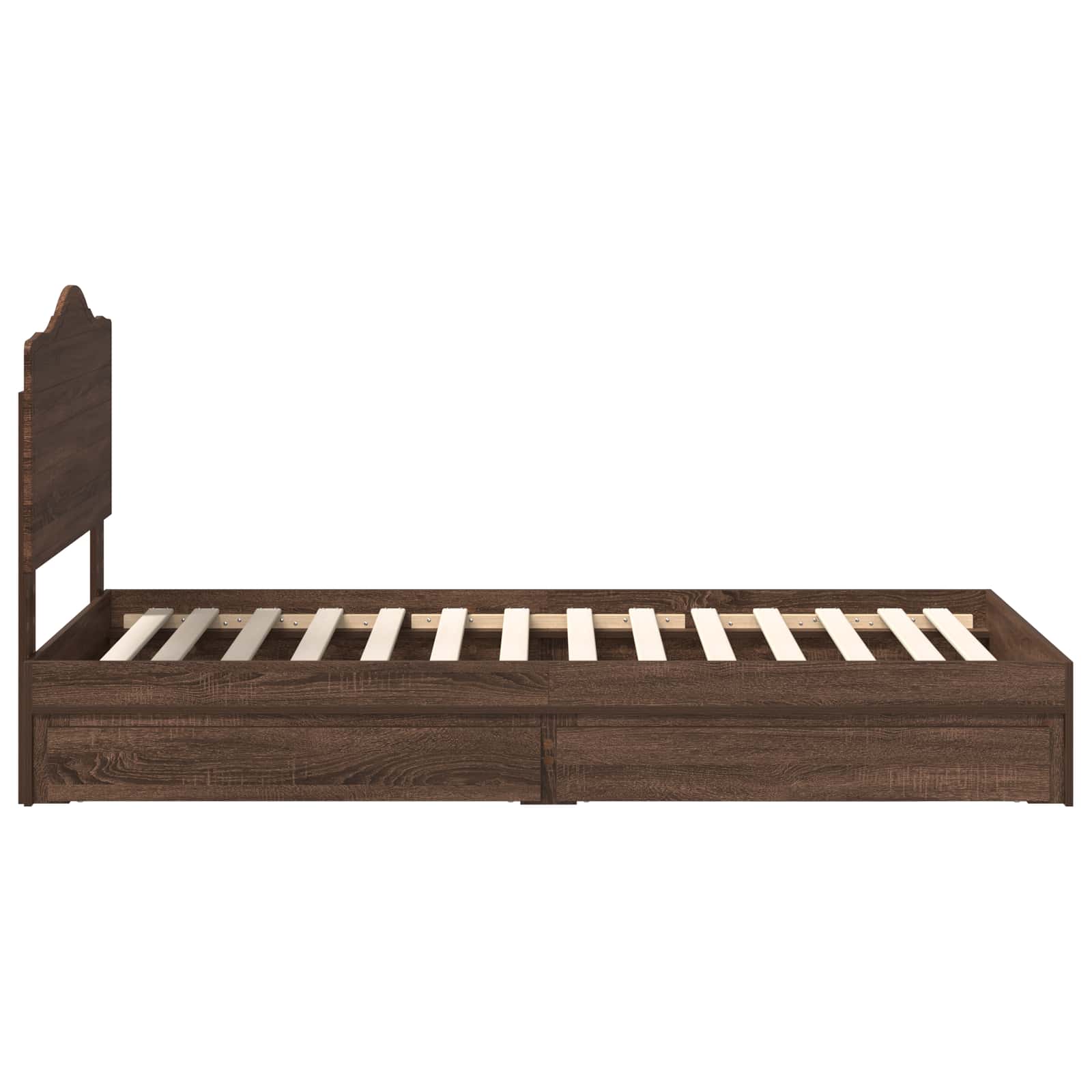 Krevet s od storage Smeđi hrast 70 x 190 cm Konstruirano drvo