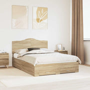 Krevetna konstrukcija s ladicama Sonoma hrast 150 x 200 cm Smeđa 206 x 153 x 100 cm