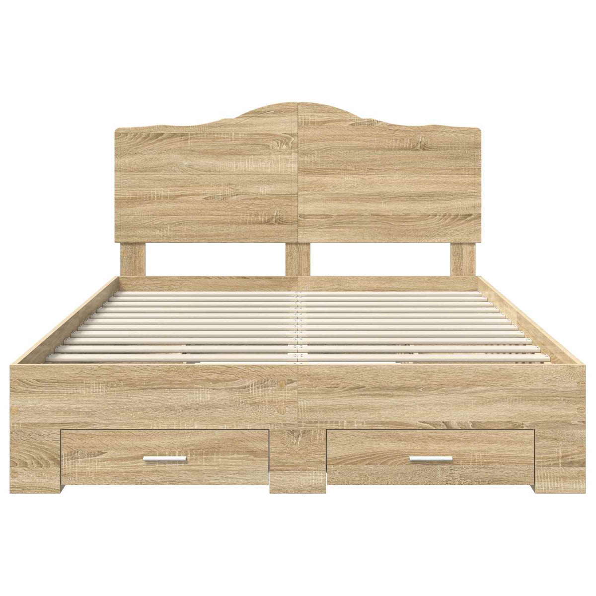 Krevetna konstrukcija s ladicama Sonoma hrast 150 x 200 cm Smeđa 206 x 153 x 100 cm