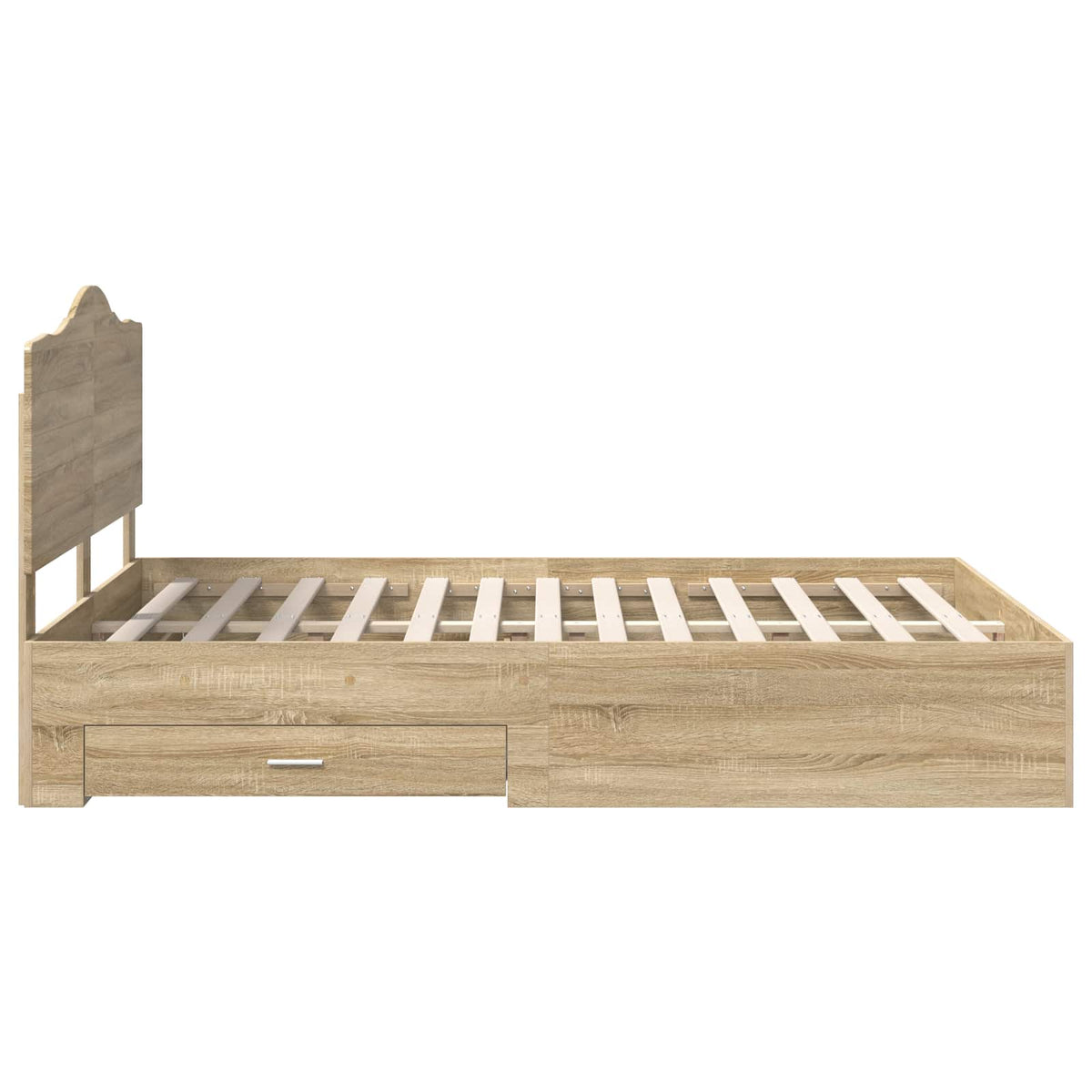 Krevetna konstrukcija s ladicama Sonoma hrast 150 x 200 cm Smeđa 206 x 153 x 100 cm