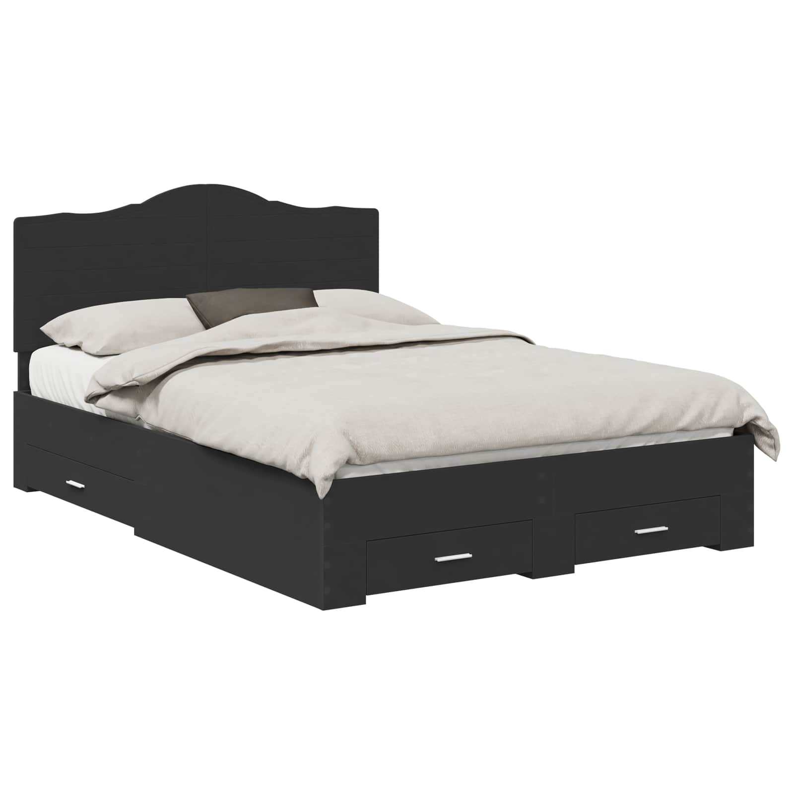 Krevetna konstrukcija Crna 140 x 190 cm Konstruirano drvo
