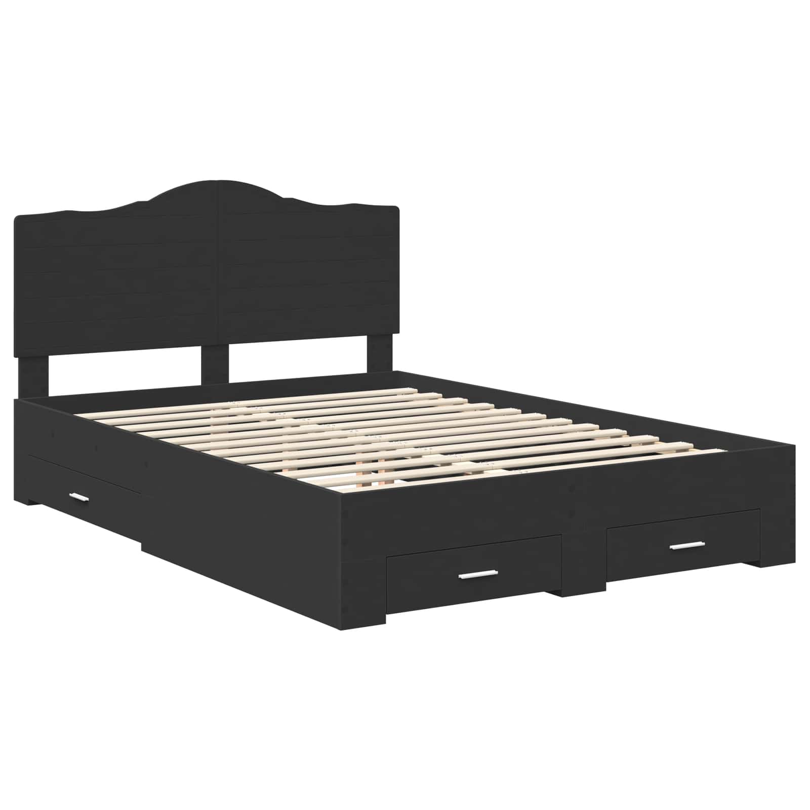 Krevetna konstrukcija Crna 140 x 190 cm Konstruirano drvo
