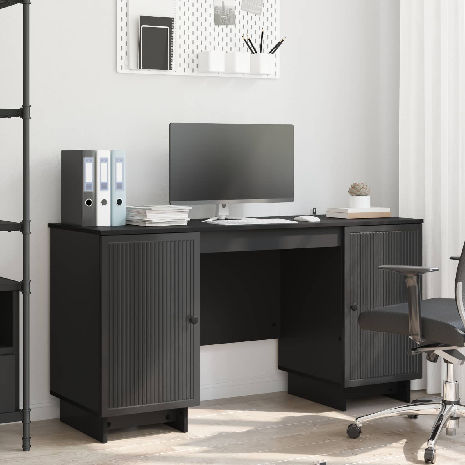 Stol Crna Konstruirano drvo 142,5 x 50 x 75 cm