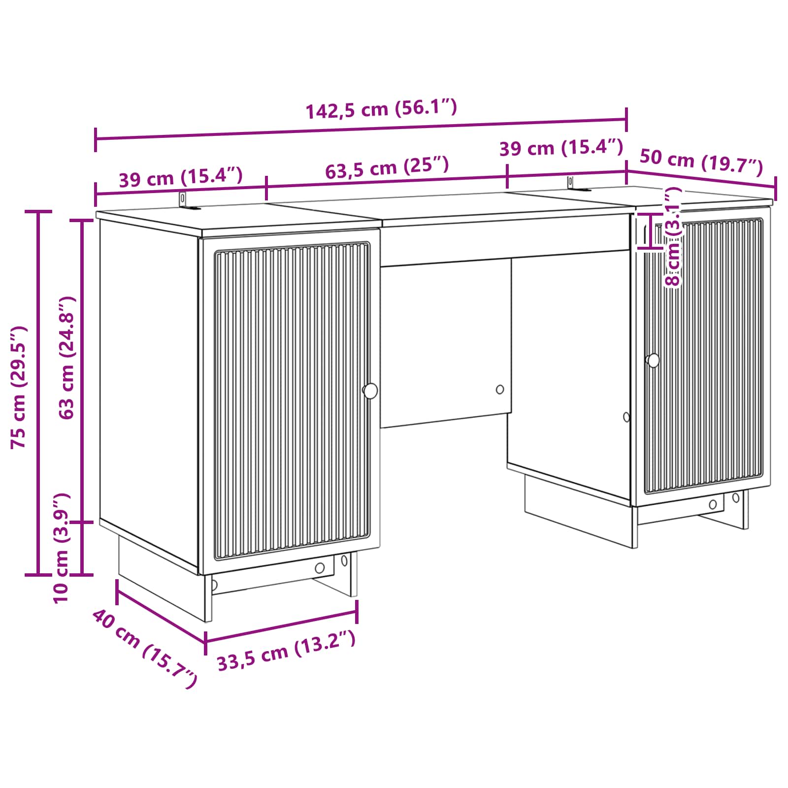 Stol Crna Konstruirano drvo 142,5 x 50 x 75 cm