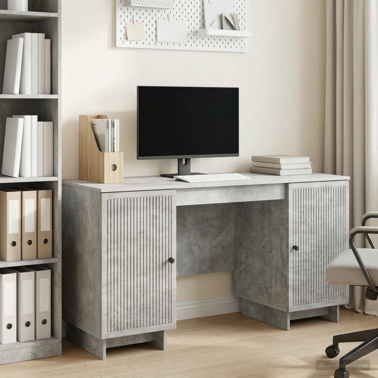 Stol Betonska siva Konstruirano drvo 142,5 x 50 x 75 cm
