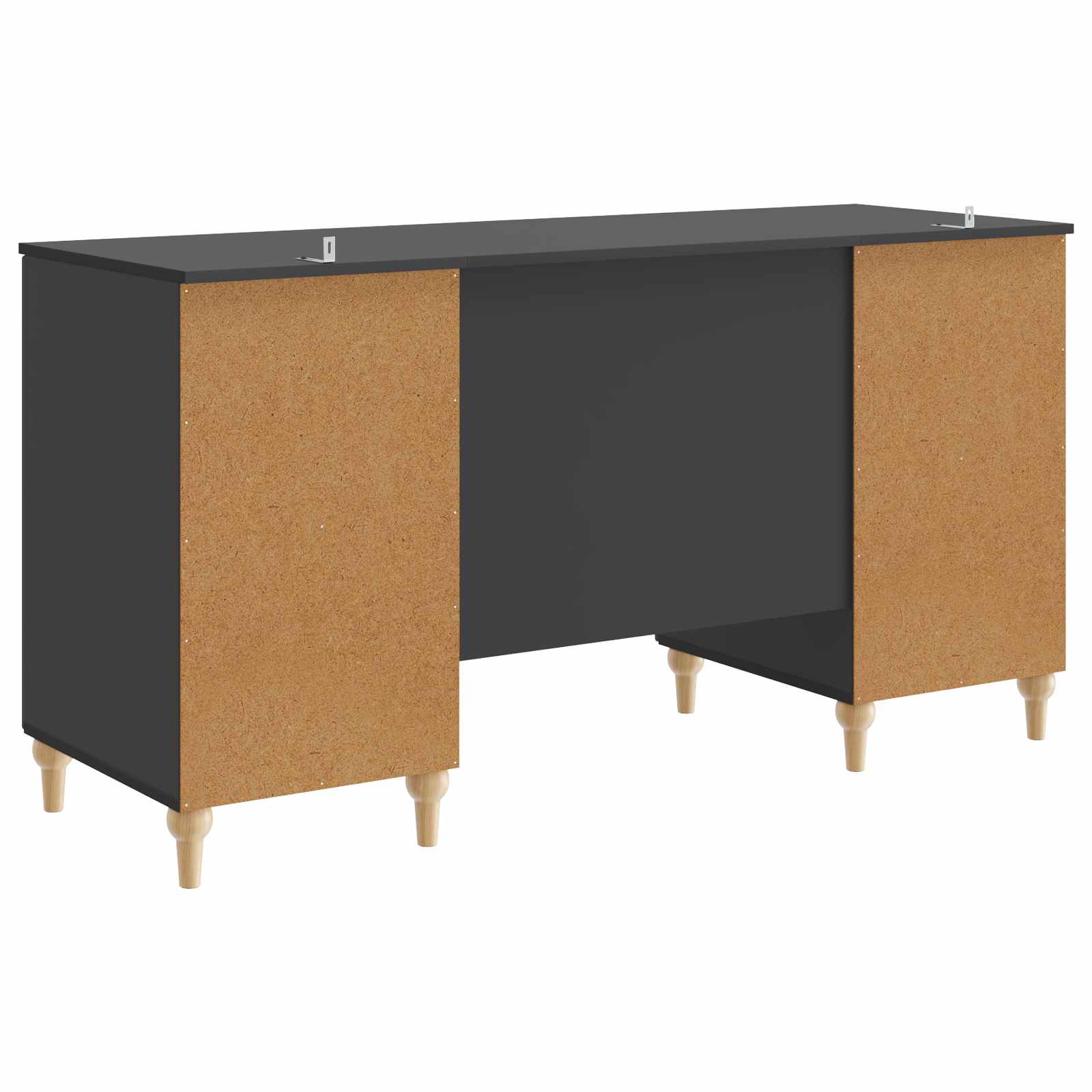 Stol s policom Crna 142,5 x 50 x 75 cm Konstruirano drvo
