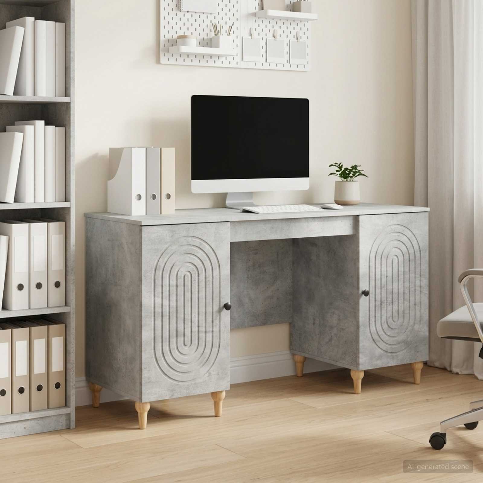 Stol Betonska siva 142,5 x 50 x 75 cm Konstruirano drvo