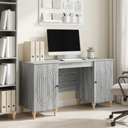 Stol s policom Siva sonoma 142,5 x 50 x 75 cm Konstruirano drvo