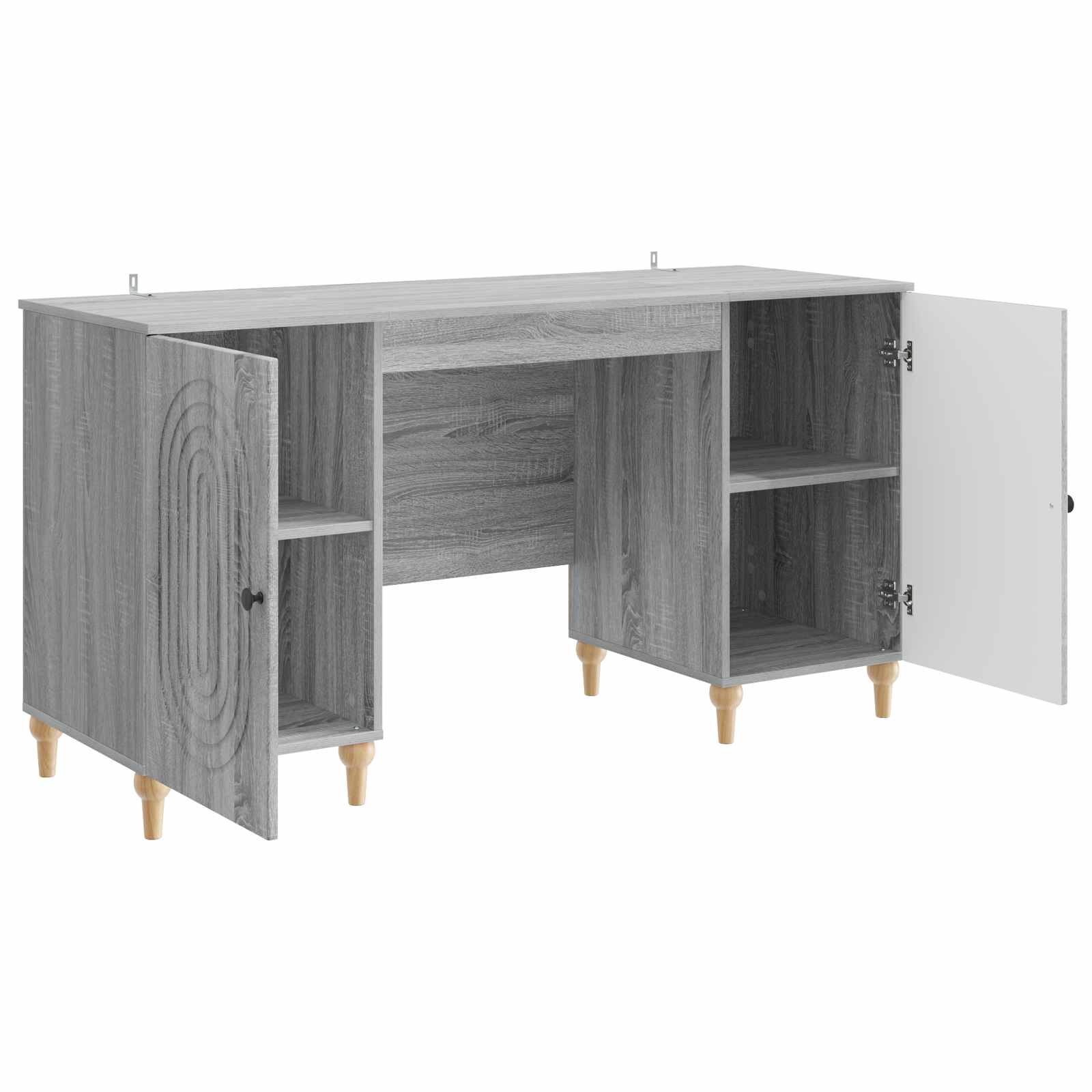 Stol s policom Siva sonoma 142,5 x 50 x 75 cm Konstruirano drvo