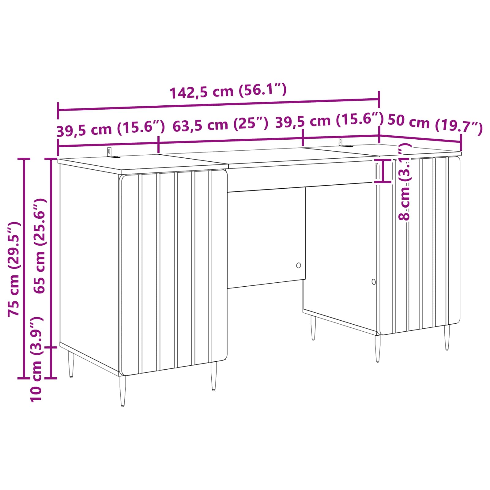 Stol Dimljeni hrast 142,5 x 50 x 75 cm Konstruirano drvo
