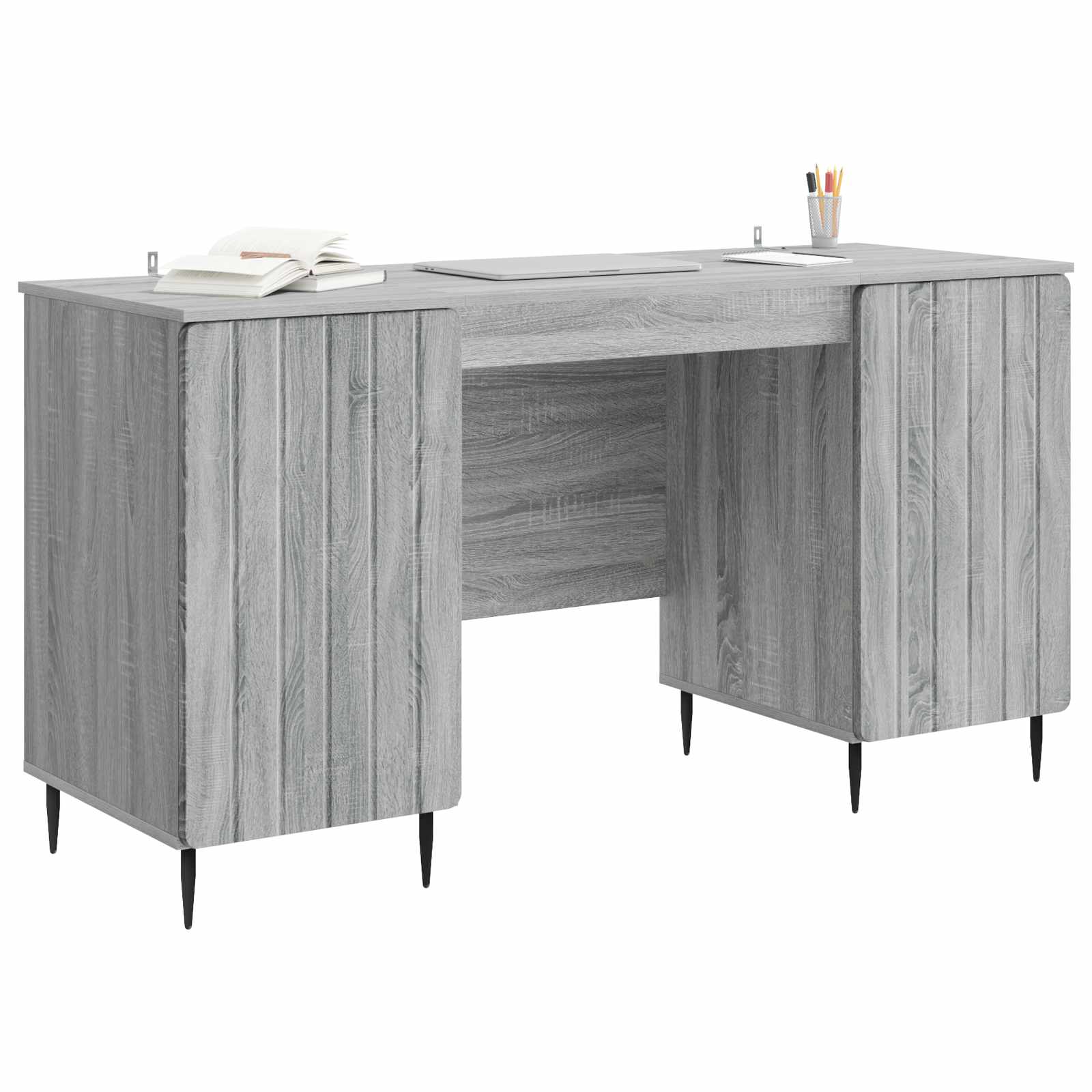 Stol s policom Siva sonoma 142,5 x 50 x 75 cm Konstruirano drvo