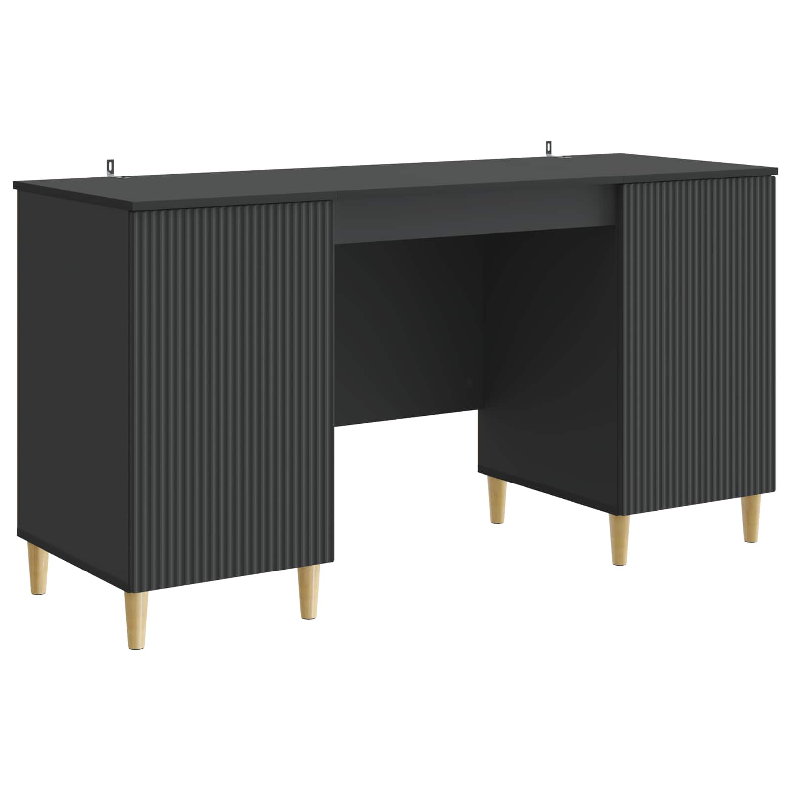 Stol s policom Crna 142,5 x 50 x 75 cm Konstruirano drvo
