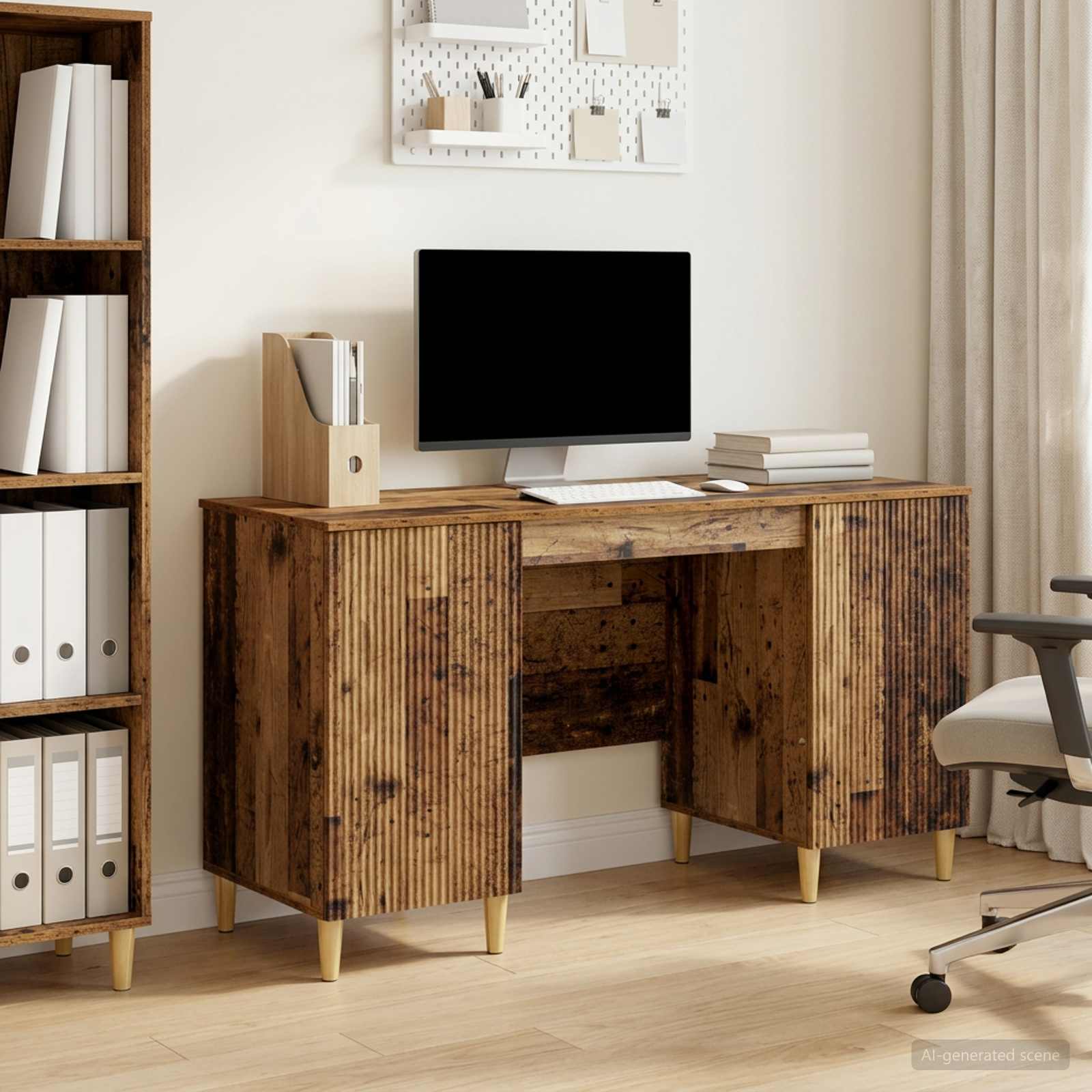 Stol s policom Staro drvo 142,5 x 50 x 75 cm Konstruirano drvo