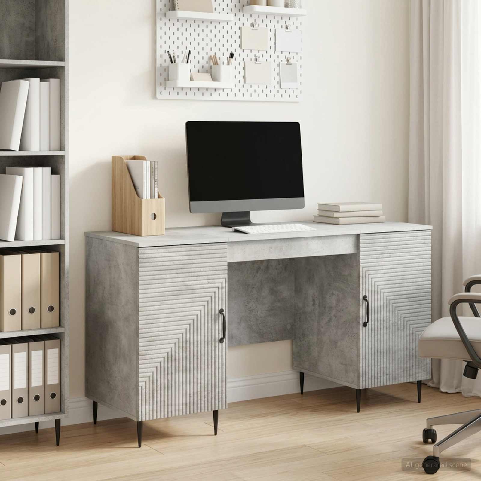 Stol Betonska siva 142,5 x 50 x 75 cm Konstruirano drvo
