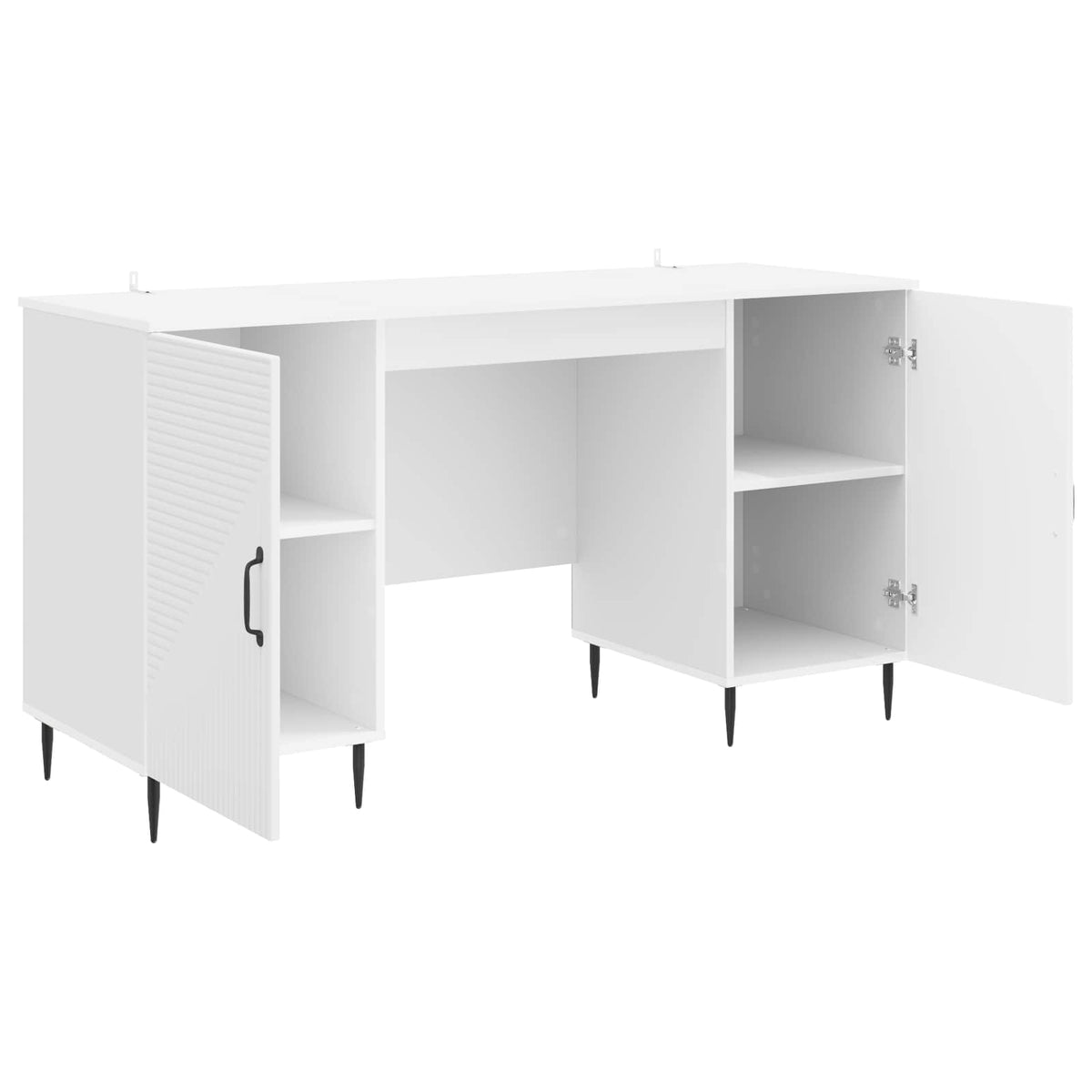 Stol Bijela visokog sjaja 142,5 x 50 x 75 cm Konstruirano drvo