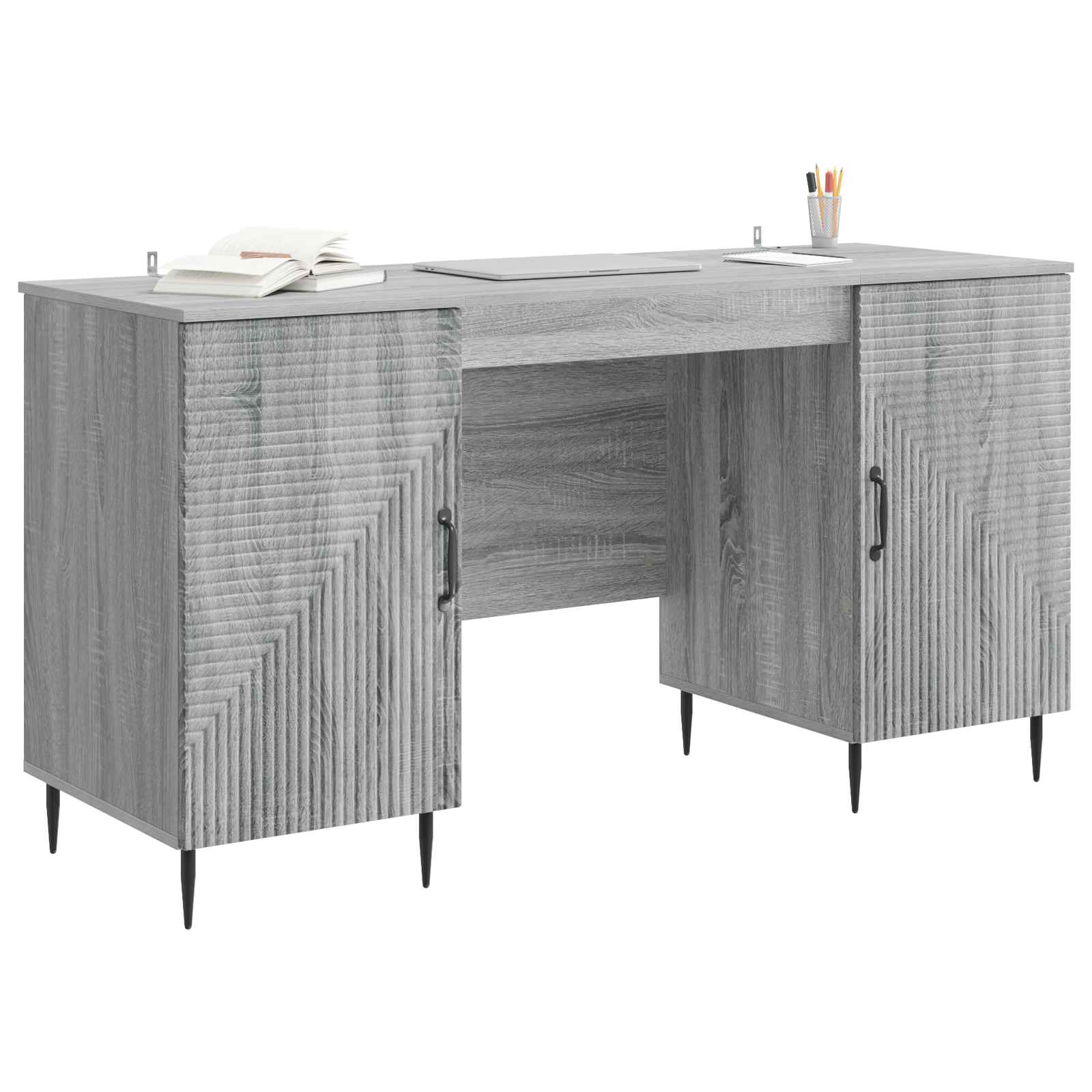 Stol s policom Siva sonoma 142,5 x 50 x 75 cm Konstruirano drvo