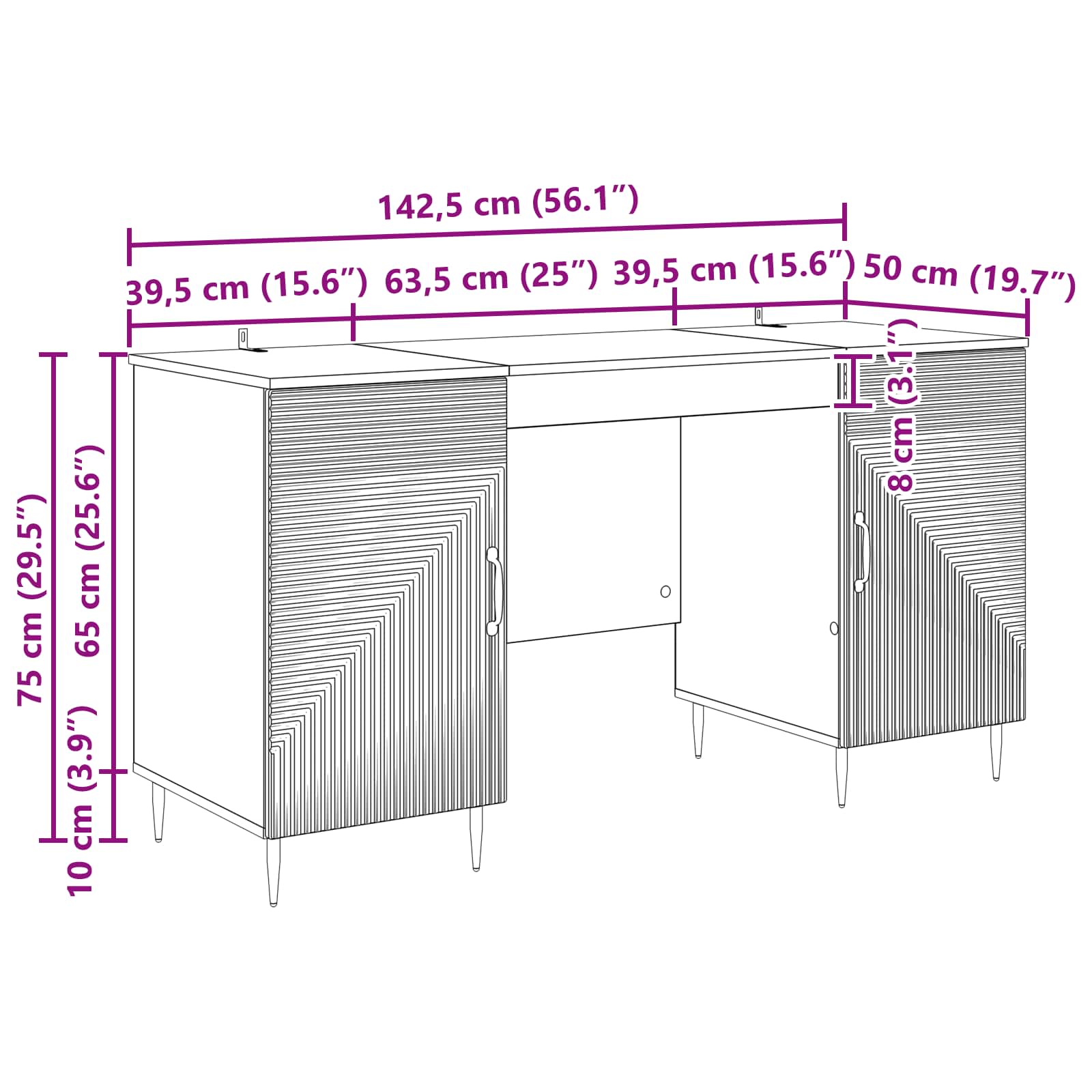 Stol s policom Siva sonoma 142,5 x 50 x 75 cm Konstruirano drvo