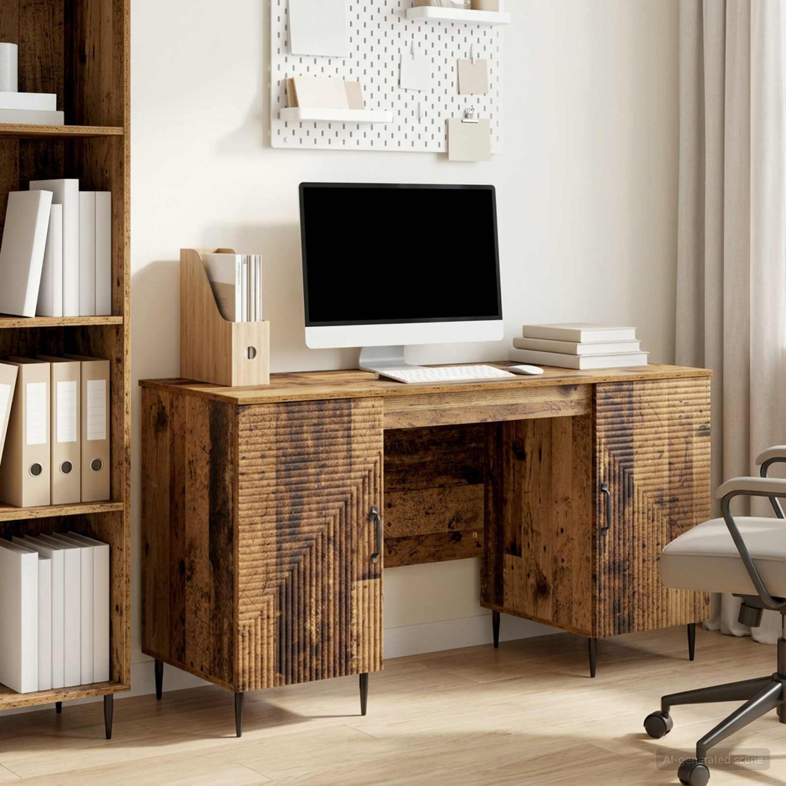 Stol s policom Staro drvo 142,5 x 50 x 75 cm Konstruirano drvo