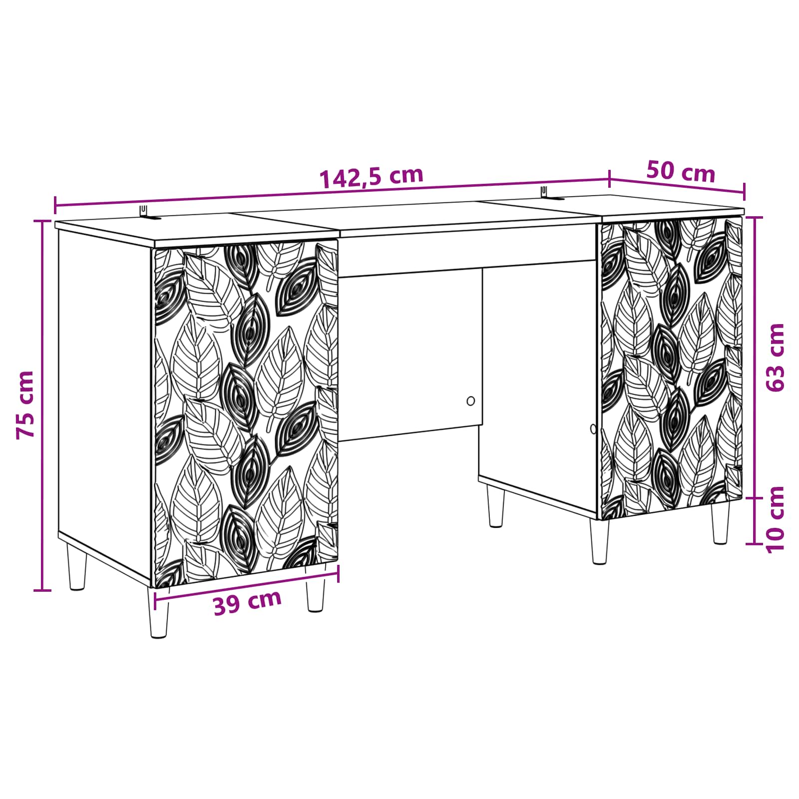 Stol Betonska siva Konstruirano drvo 142,5 x 50 x 75 cm
