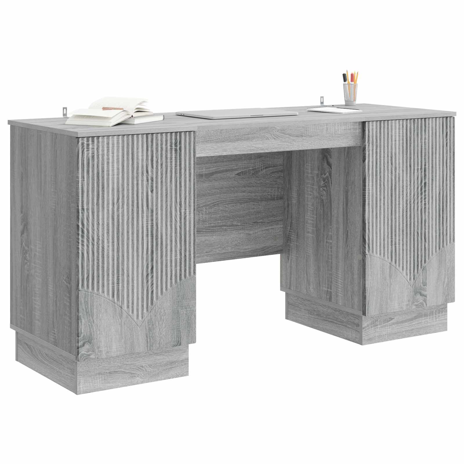 Stol s policom Siva sonoma 142,5 x 50 x 75 cm Konstruirano drvo