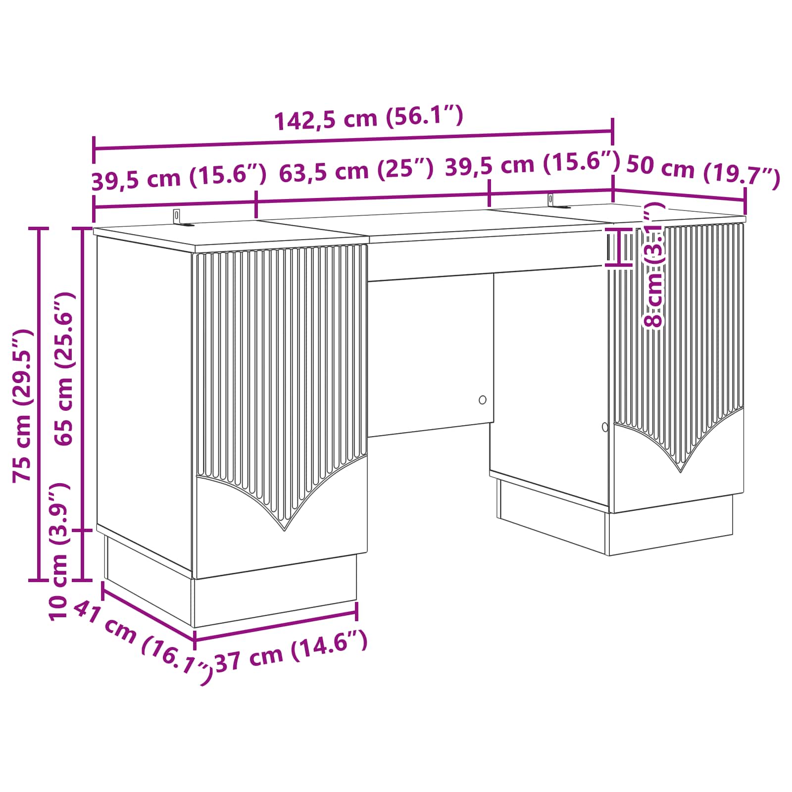 Stol s policom Siva sonoma 142,5 x 50 x 75 cm Konstruirano drvo