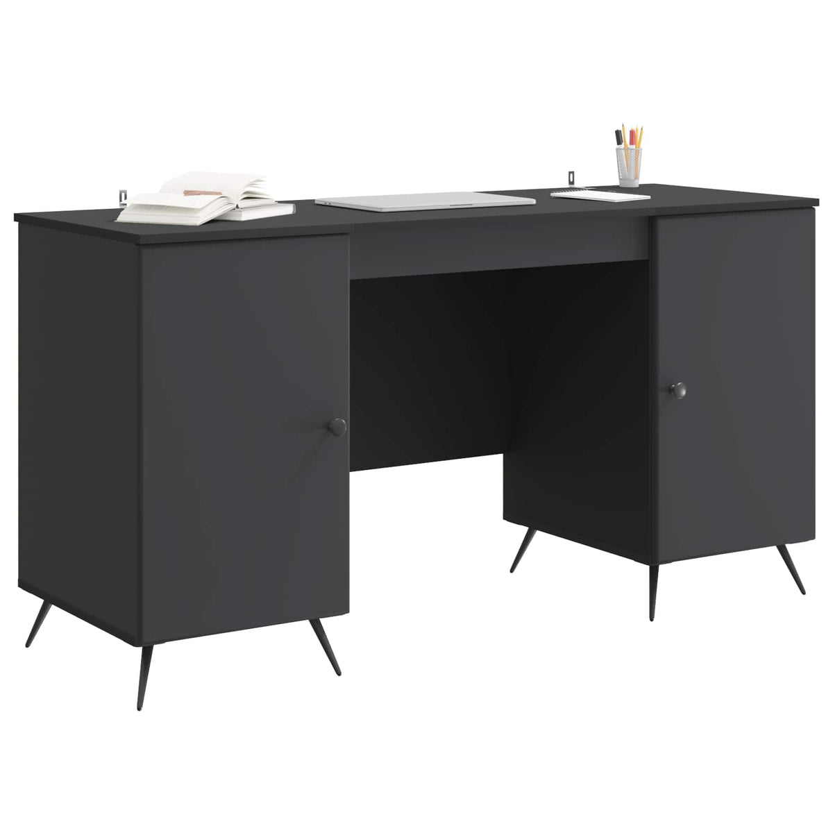 Stol Crna 142,5 x 50 x 75 cm Konstruirano drvo