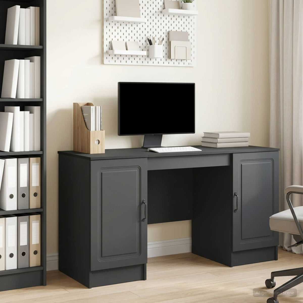 Stol Crna 142,5 x 50 x 75 cm Konstruirano drvo