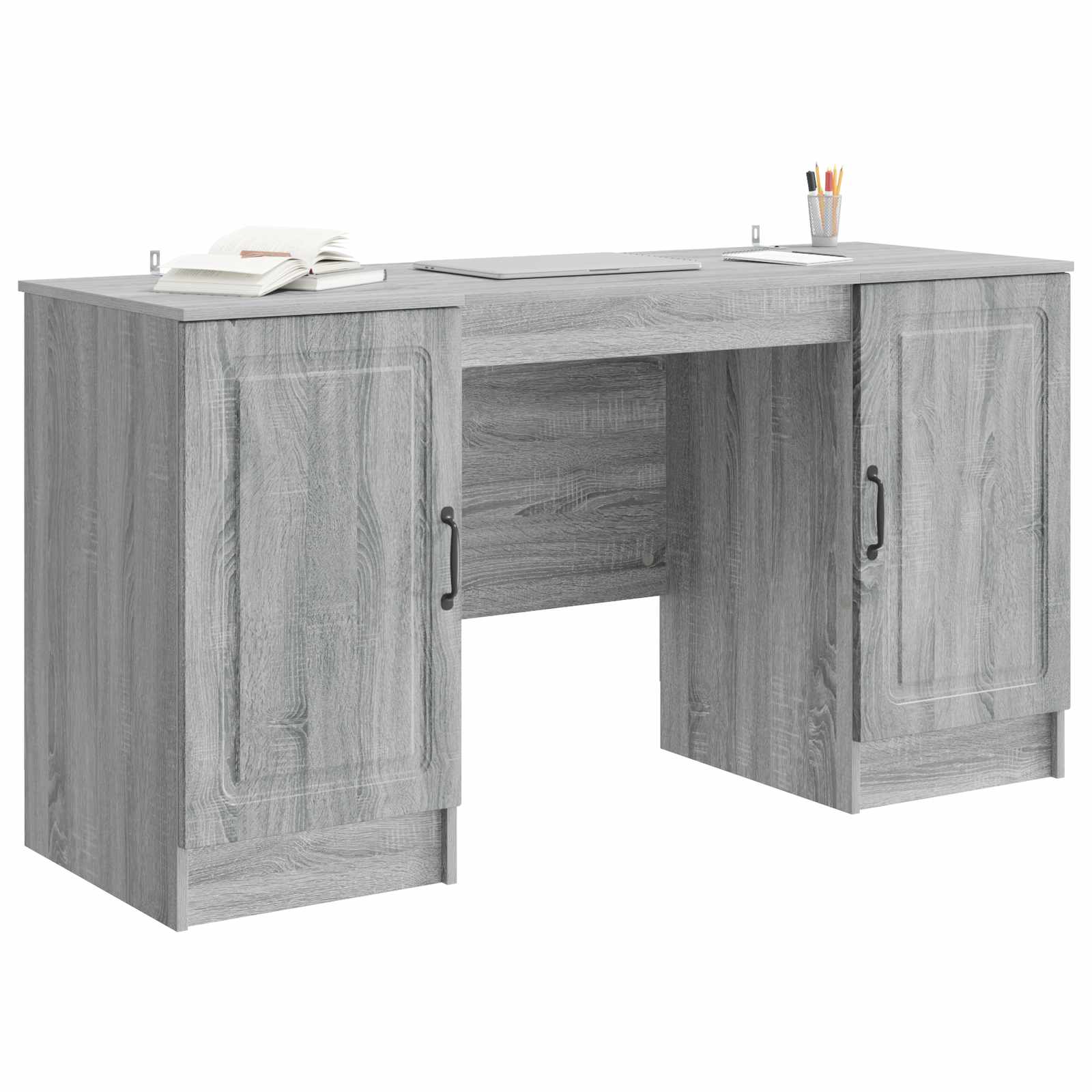 Stol s policom Siva sonoma 142,5 x 50 x 75 cm Konstruirano drvo