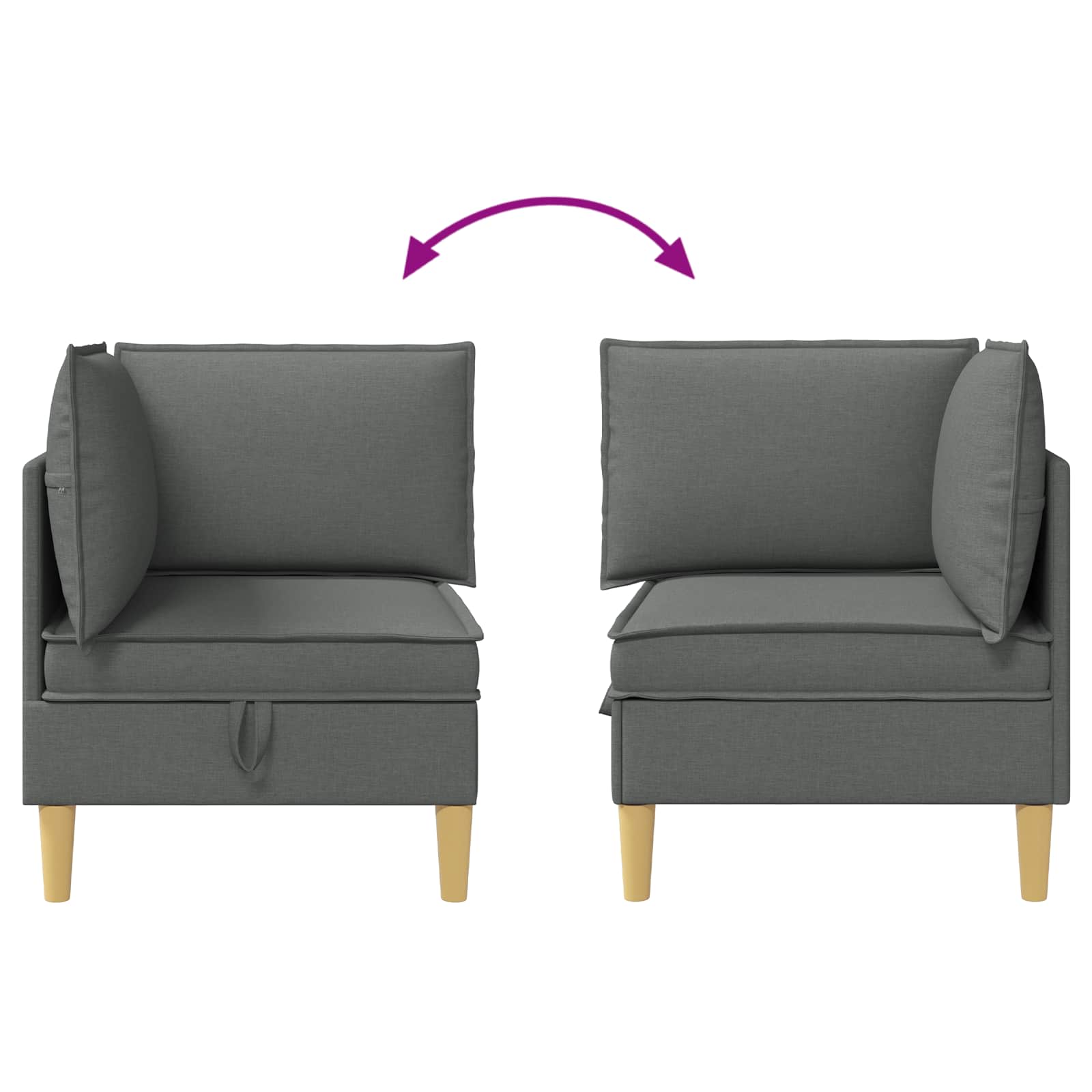 Kutna Sofa s Pohranom Tamnosiva Tkanina