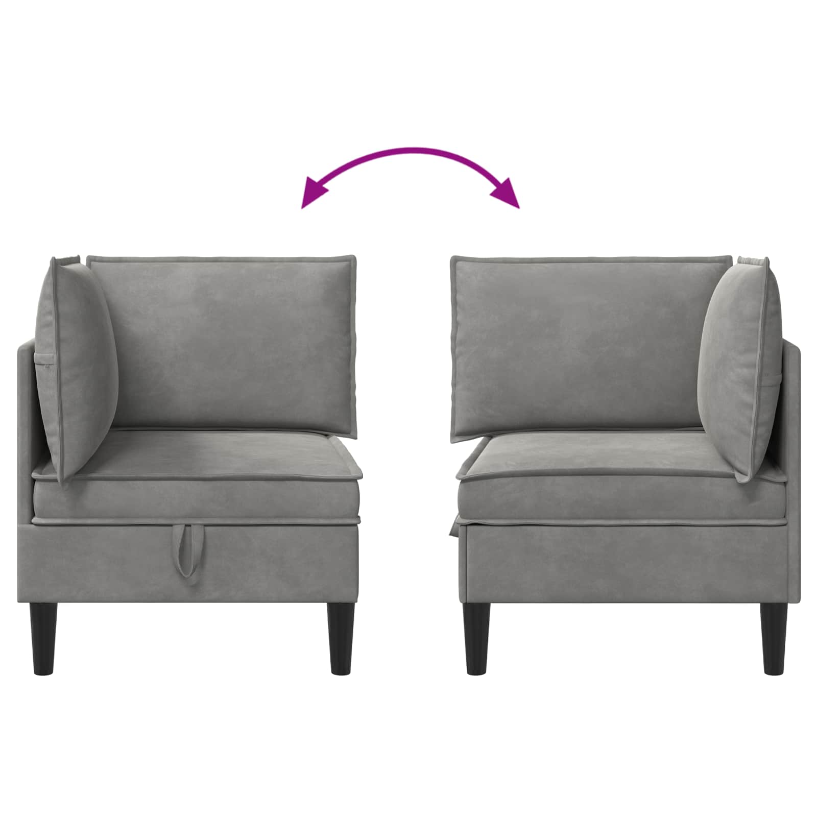 Sofa s pohranom Svjetlosiva Baršun