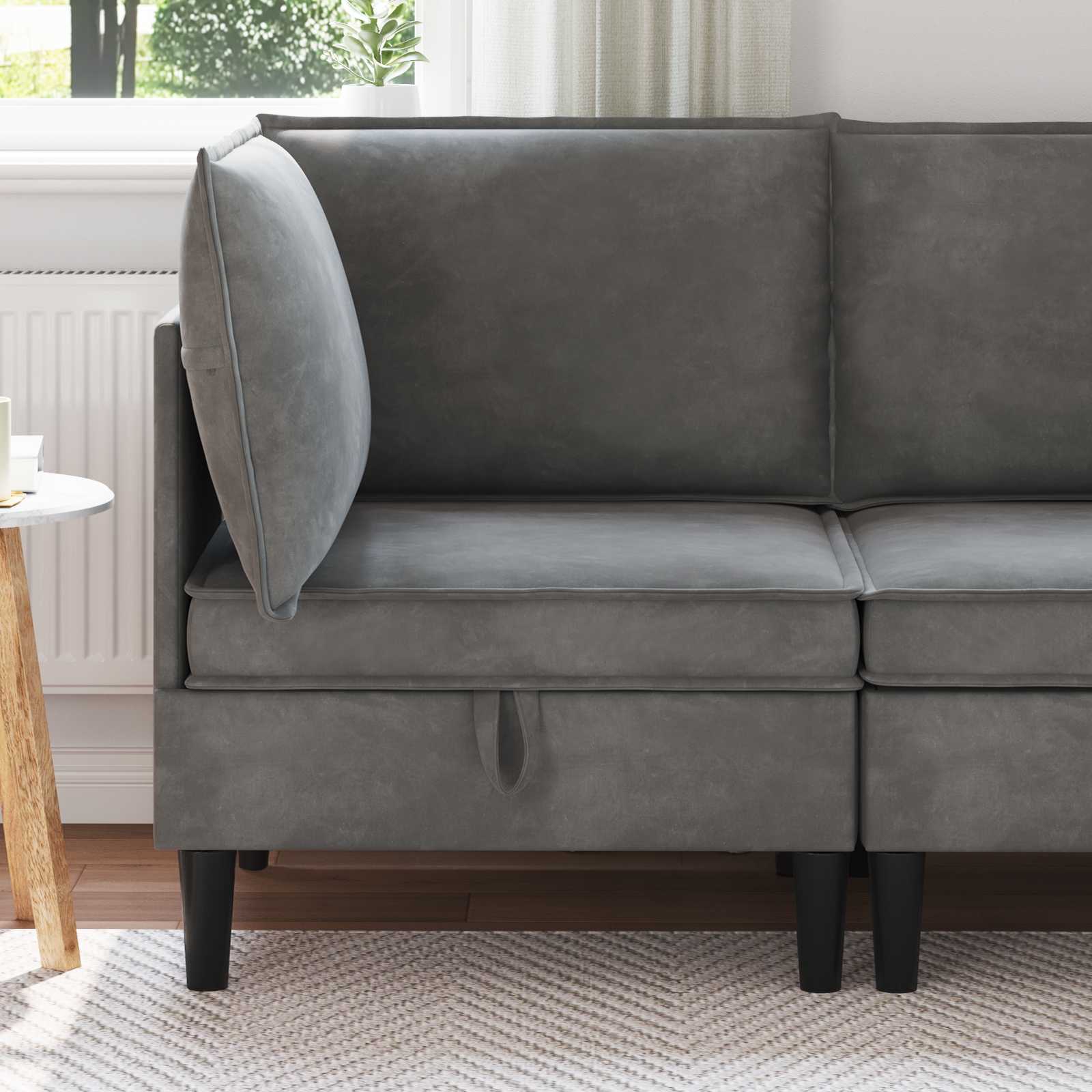 Sofa s pohranom Tamnosiva Baršun