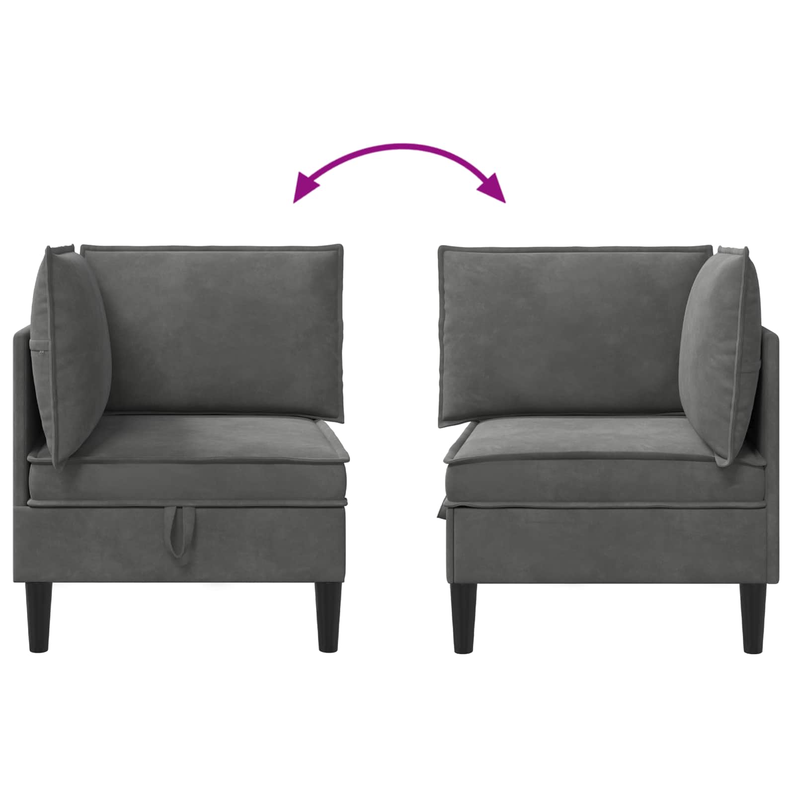 Sofa s pohranom Tamnosiva Baršun